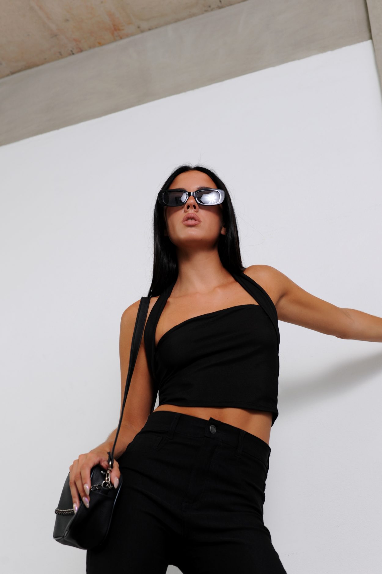 Top micromorley cuello atado