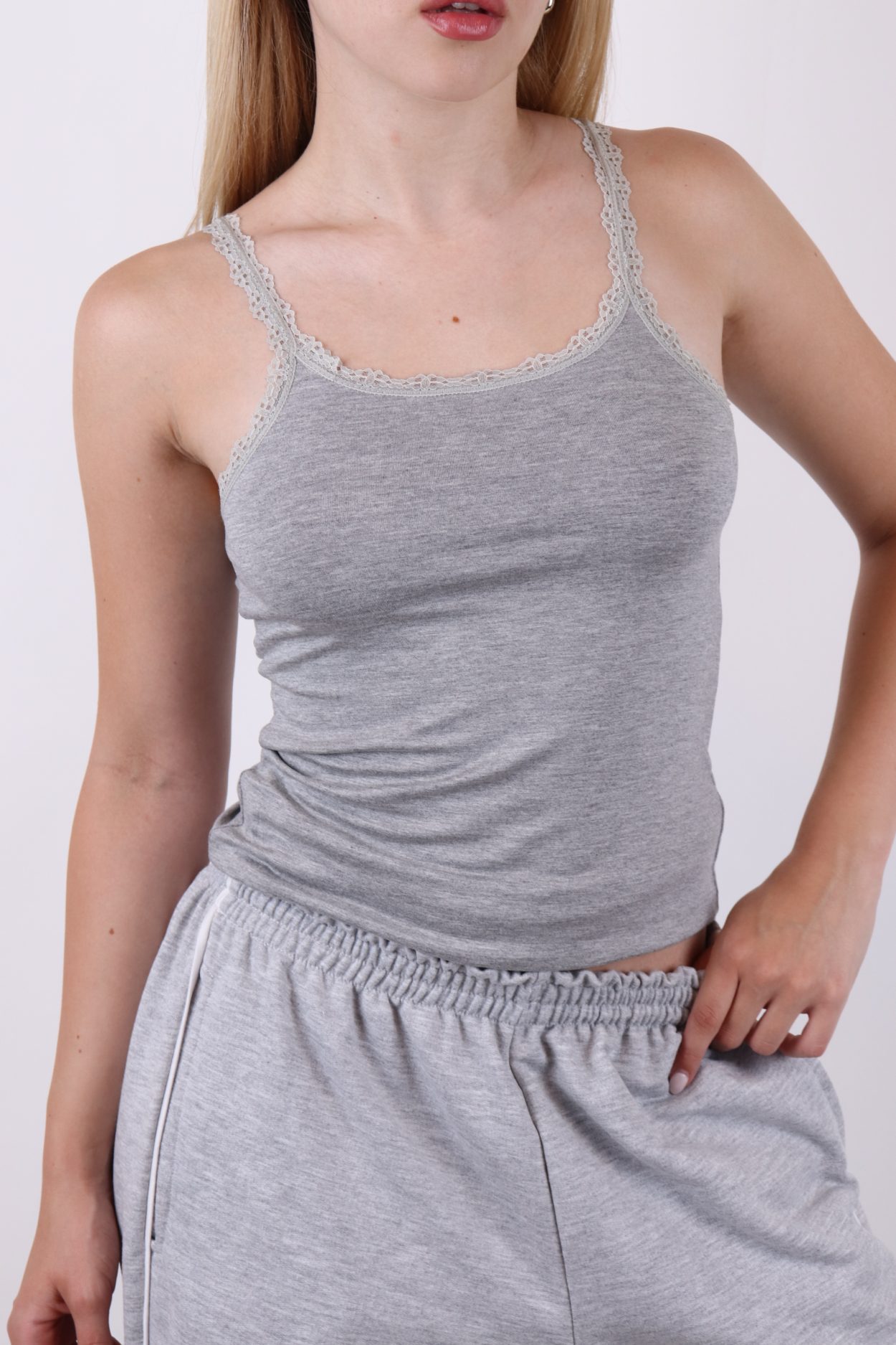 Musculosa modal doble puntilla